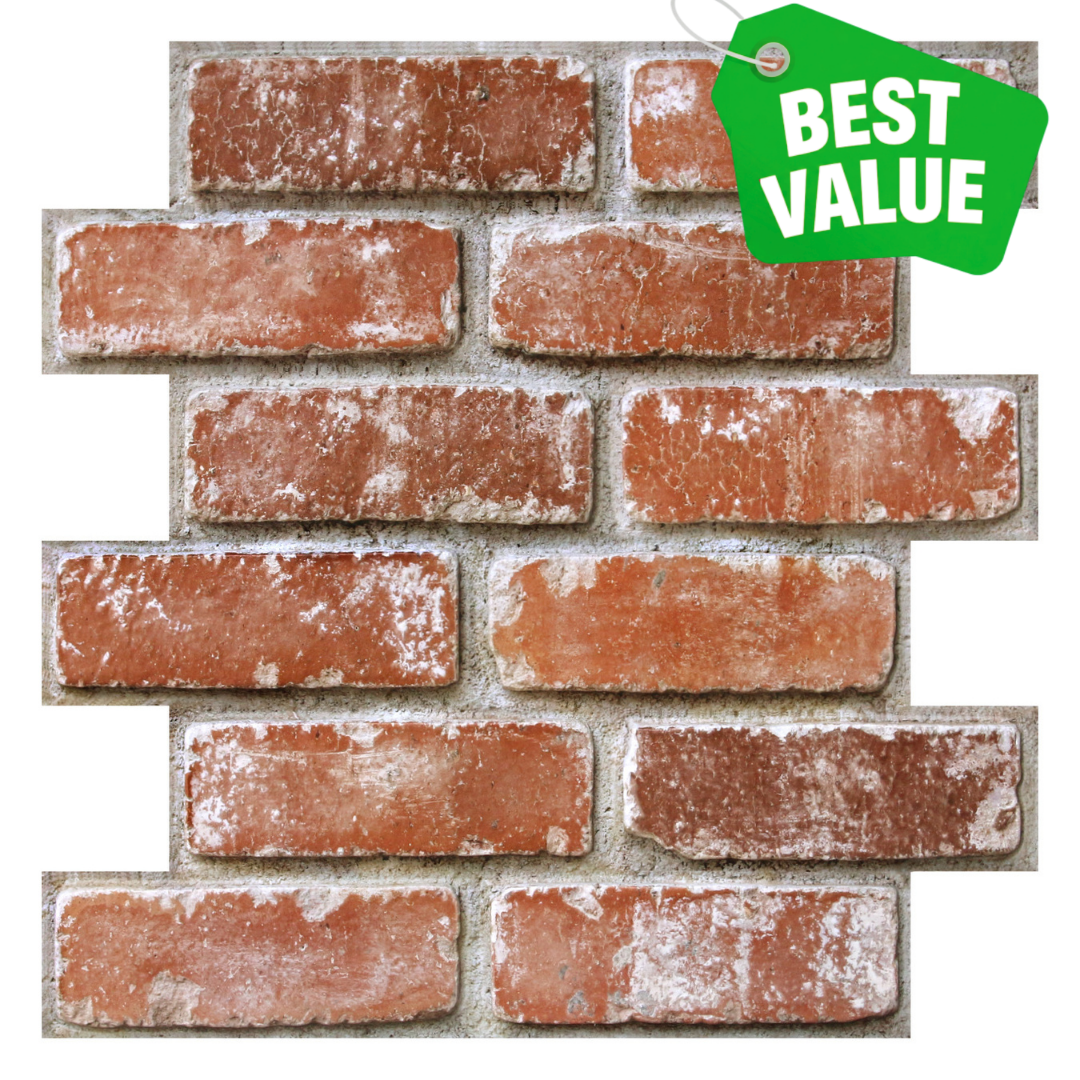 3D Terracotta Orange Brick Peel and Stick Wall Tile – Commomy