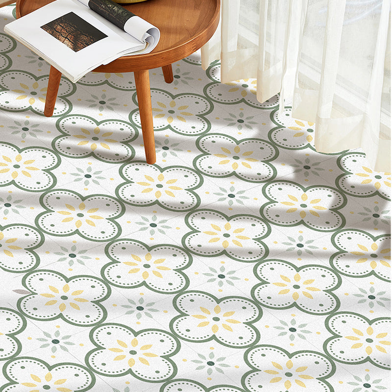 Green Flower Peel and Stick Vinyl Floor Tile Sticker – Commomy