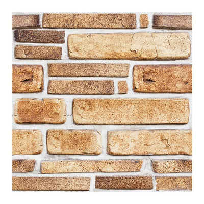 3D Brown Retro Stone Peel and Stick Wall Tile - Commomy