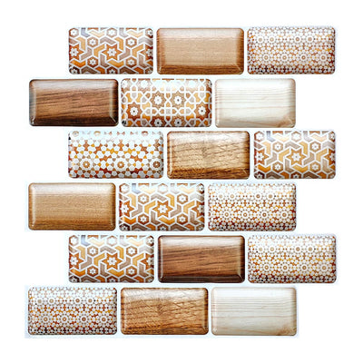 3D Matte Brown Mosaic Peel and Stick Wall Tile - Commomy