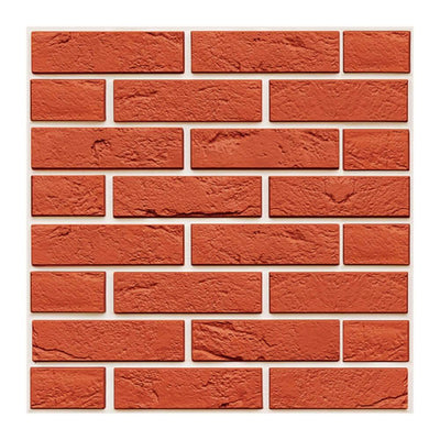 3D Red Brick Peel and Stick Wall Tile - Commomy
