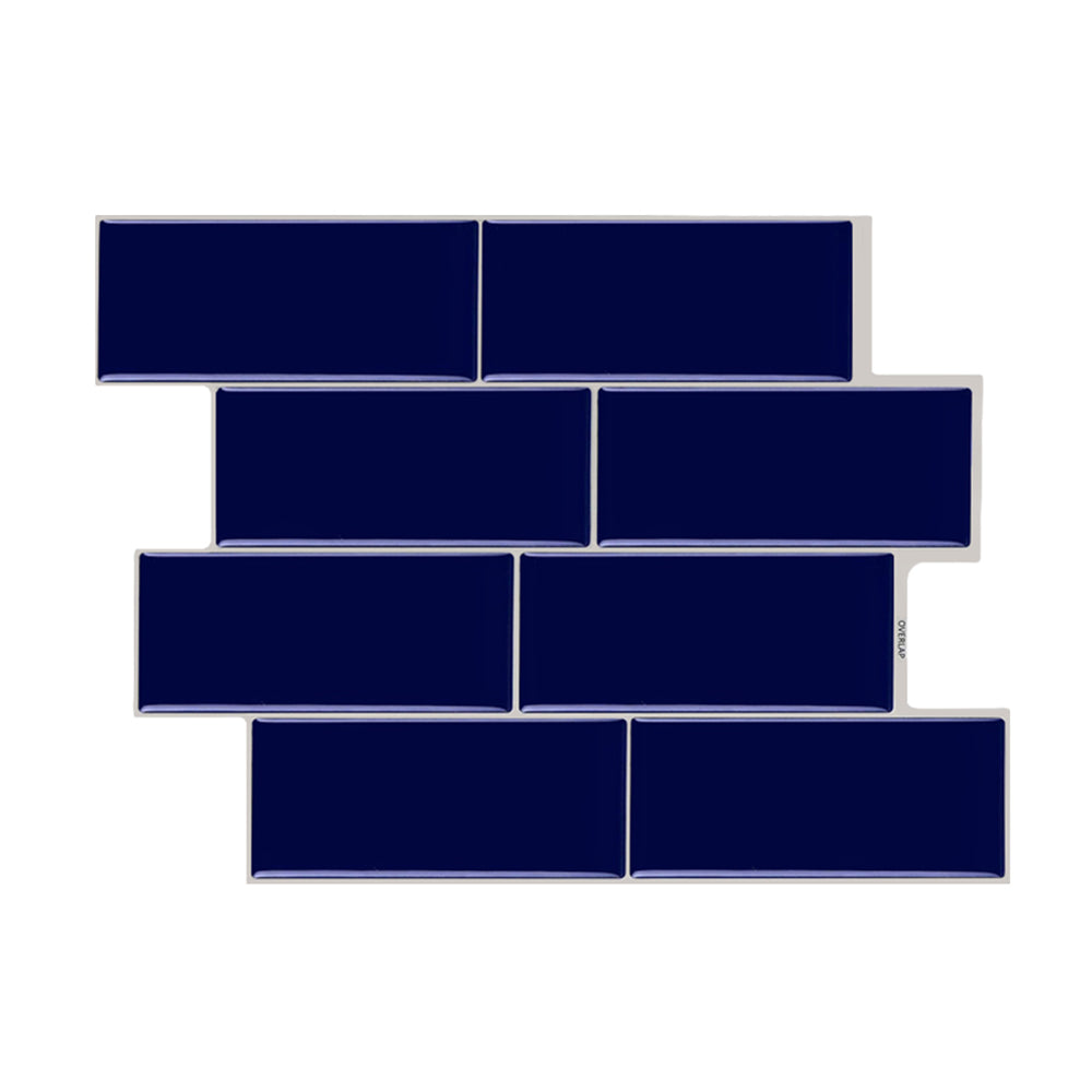 Dark Blue Subway Peel and Stick Backsplash Tile Commomy