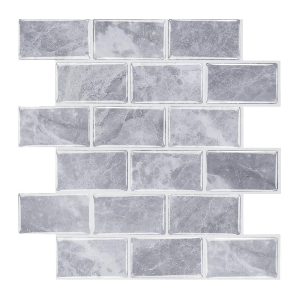 commomy Thicker Carrara Marble Subway Peel and Stick Backsplash Tile
