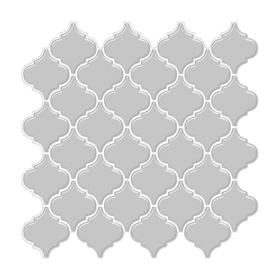 Gray Arabesque Peel and Stick Backsplash Tile_Commomy Decor