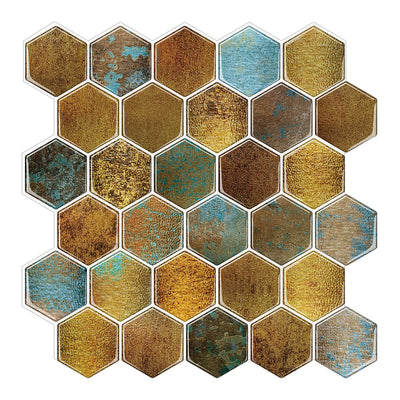 Gold Hexagon Tile  Backsplash