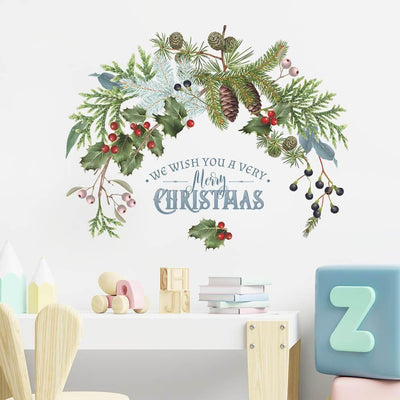 Pinecone Christmas Decor Peel and Stick Wall Decal - Commomy