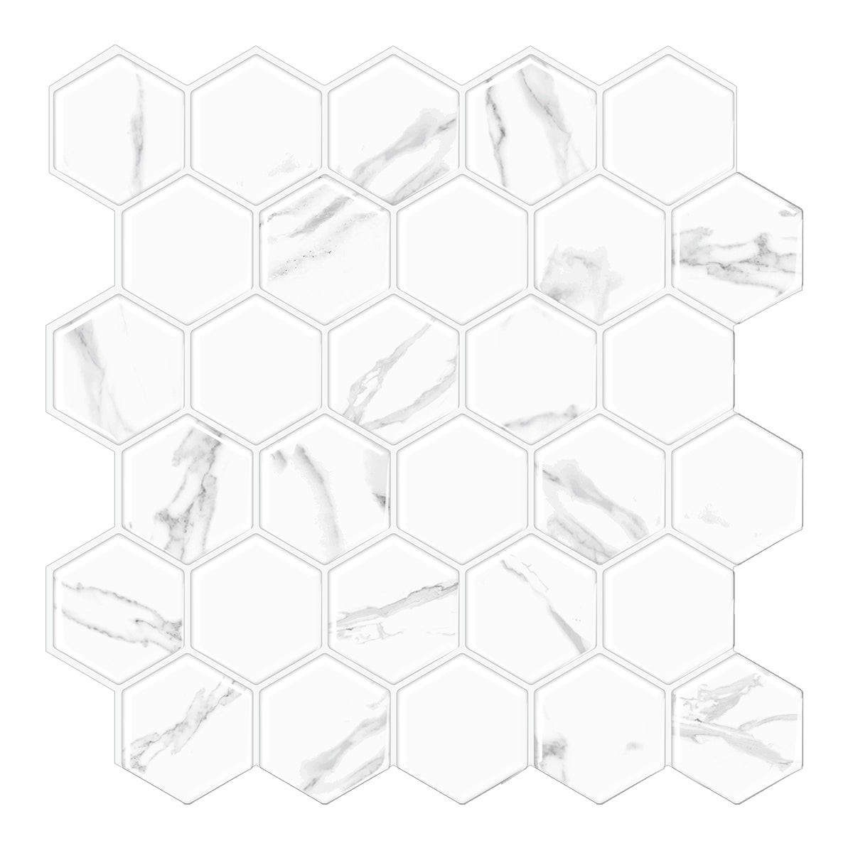 White Marble Hexagon Peel And Stick Backsplash Tile Thicker Design White Marble Hexagon Peel And Stick Backsplash Tile Thicker Design