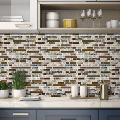 Mosaic Backsplash Peel and Stick Tiles for Kitchen or Bathroom Wall Decor