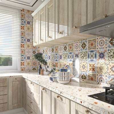 Spanish Tiles Backsplash Peel and Stick Haga un cambio de imagen moderno para su hogar