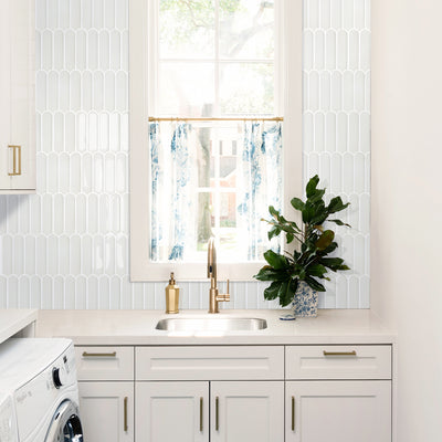 White Fish Scale Peel and Stick Backsplash Tile - Thicker Design