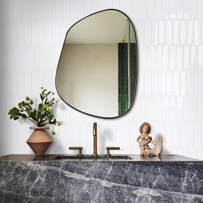 White Fish Scale Peel and Stick Backsplash Tile - Thicker Design