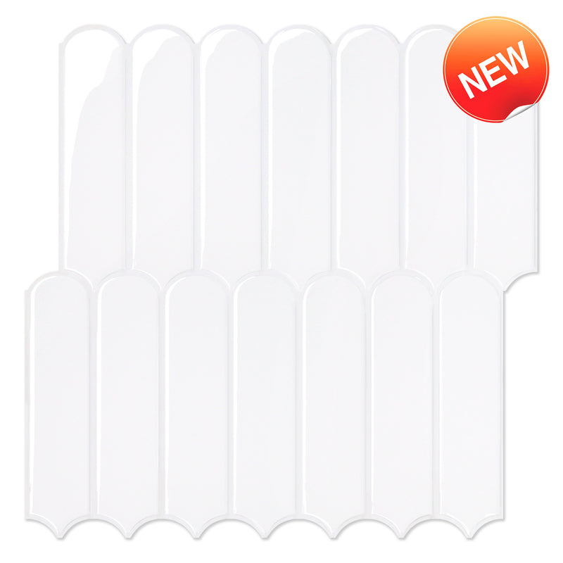 White Fish Scale Peel and Stick Backsplash Tile - Thicker Design