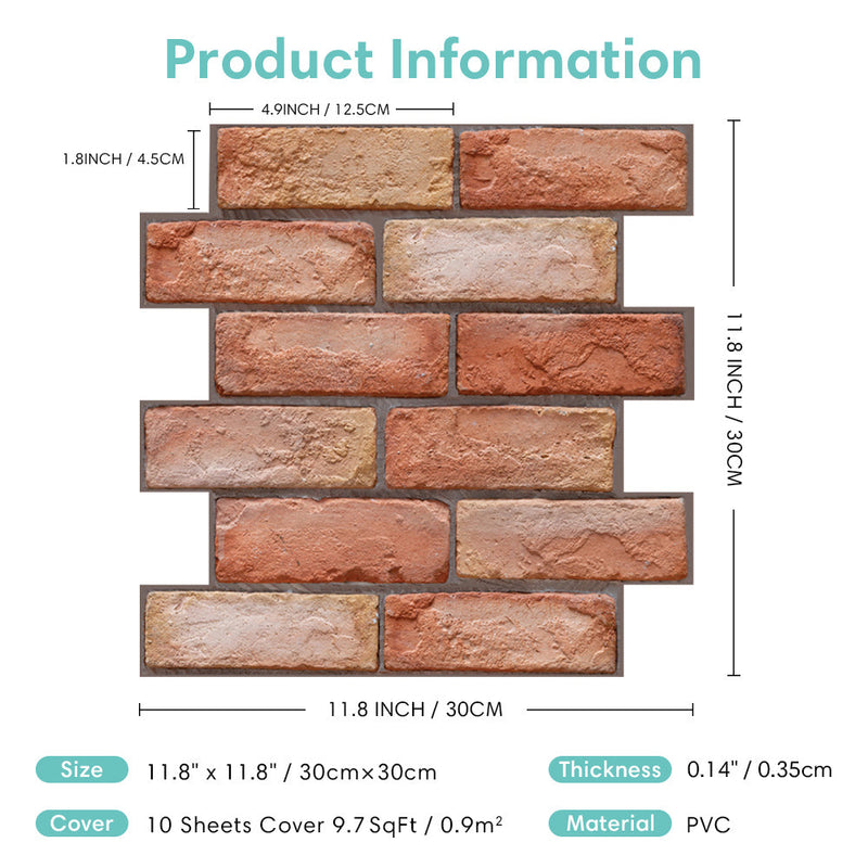 3D Peel and Stick Wall Tile Sample (1 Sheet)