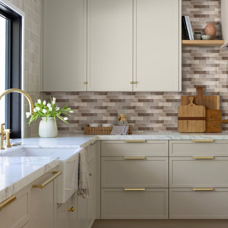 Fliesenaufkleber aus braunem Marmor zum Abziehen und Aufkleben