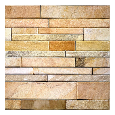 3D Yellow and Brown Marble Peel and Stick Wall Tile