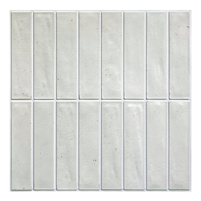 3D Light Grey Matt Linear Mosaic Peel and Stick Wall Tile