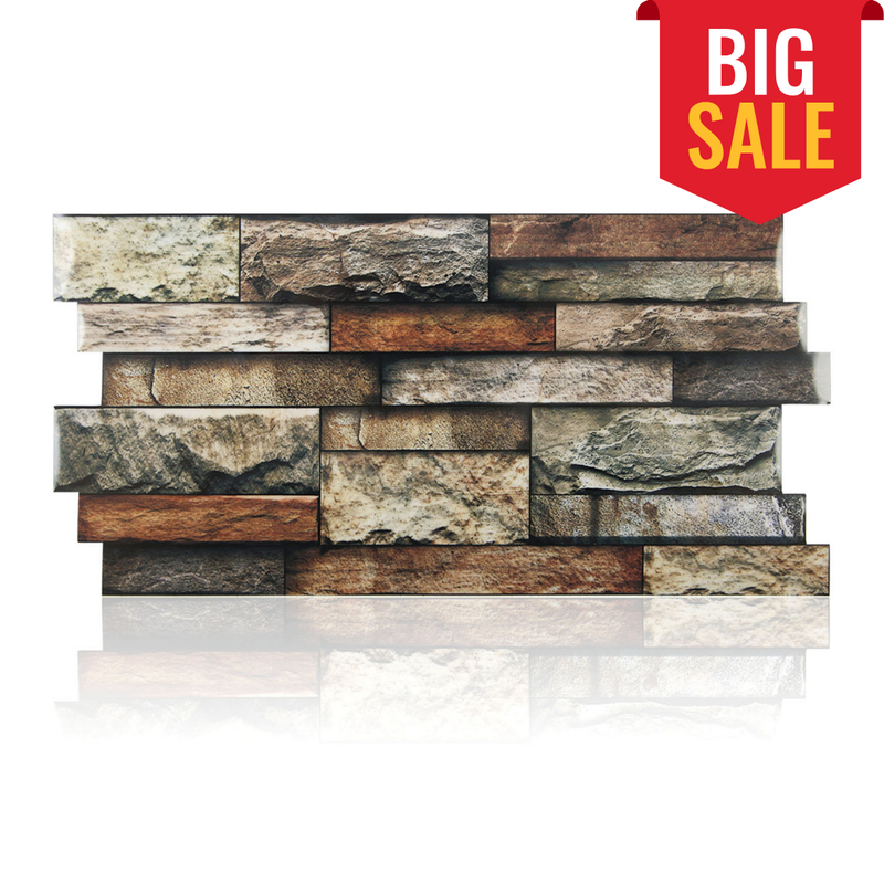 Retro Brick Stone Peel and Stick Tile Stickers