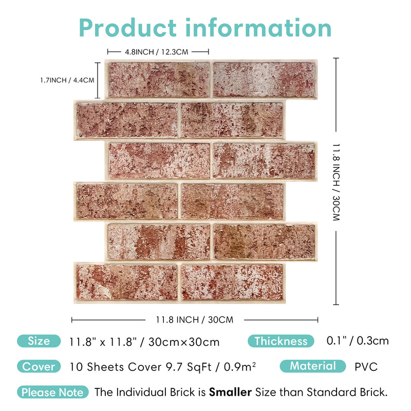 3D Peel and Stick Wall Tile Sample (1 Sheet)