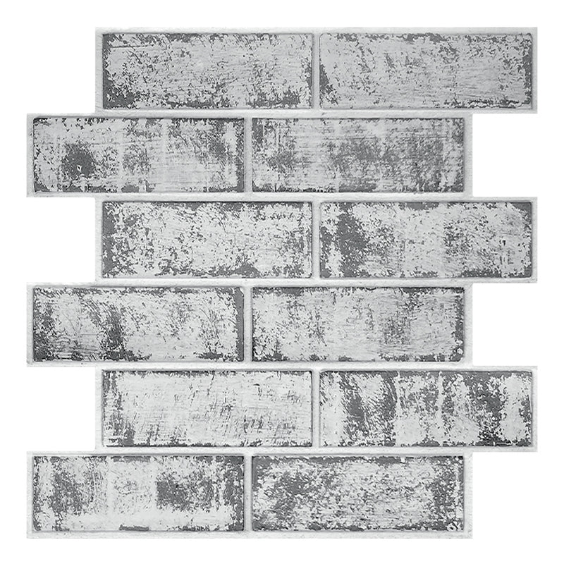3D Grey Whitewash Brick Peel and Stick Wall Tile