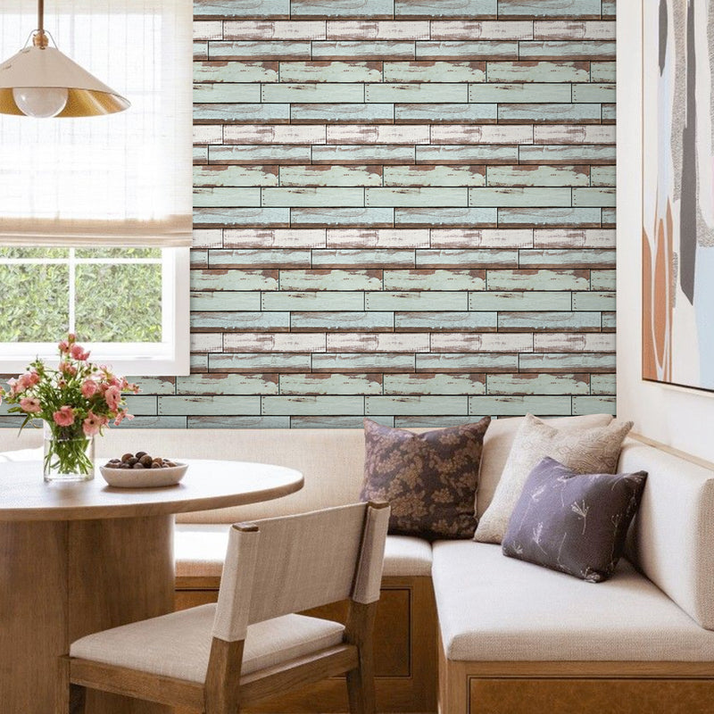 3D Vintage Green Shiplap Wood Peel and Stick Wall Tile