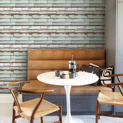 3D Vintage Green Shiplap Wood Peel and Stick Wall Tile