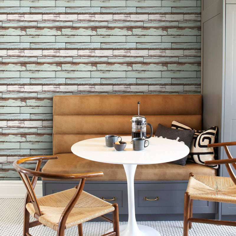 3D Vintage Green Shiplap Wood Peel and Stick Wall Tile