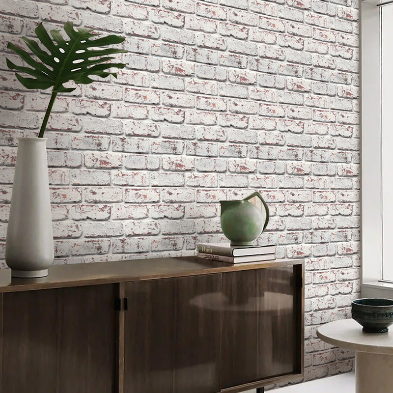 3D Whitewash Brick Peel and Stick Wall Tile