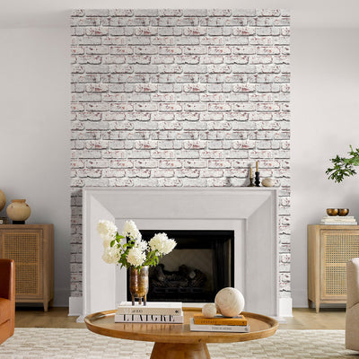 Azulejo de pared 3D Whitewash Brick Peel and Stick