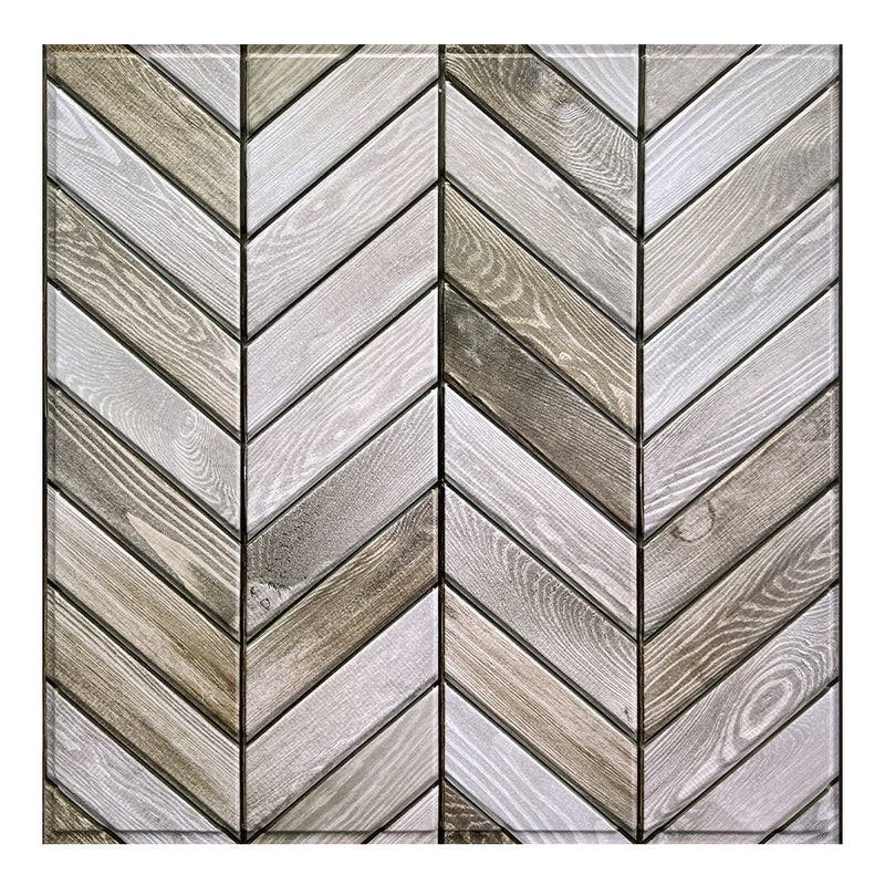 3D Wood Herringbone Peel and Stick Wall Tile