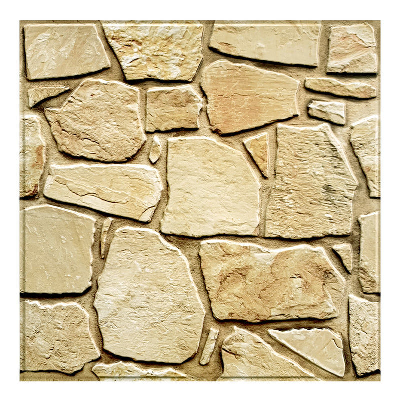 3D Brown Fieldstone Peel and Stick Wall Tile