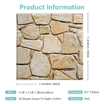 3D Peel and Stick Wall Tile Sample (1 Sheet)