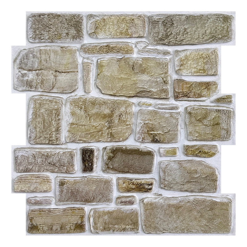 3D Retro Faux Stone Peel and Stick Wall Tile