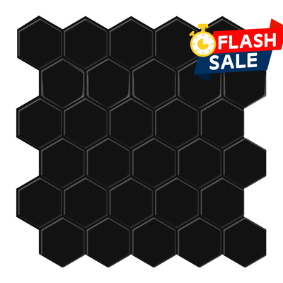 Black Hexagon Peel and Stick Tile Backsplash - Thicker Design