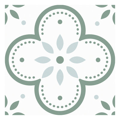 Light Green Flower Peel and Stick Vinyl Floor Tile Sticker