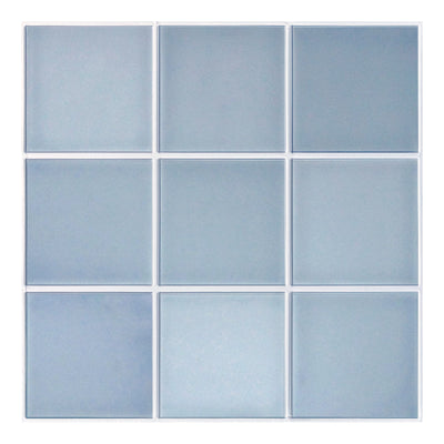 3D Slate Blue Ceramic Square Peel and Stick Wall Tile
