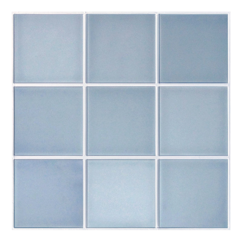 3D Slate Blue Ceramic Square Peel and Stick Wall Tile