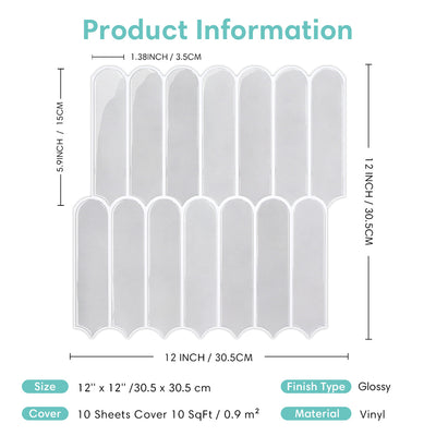 Mist Gray Fish Scale Peel and Stick Backsplash Tile - Thicker Design