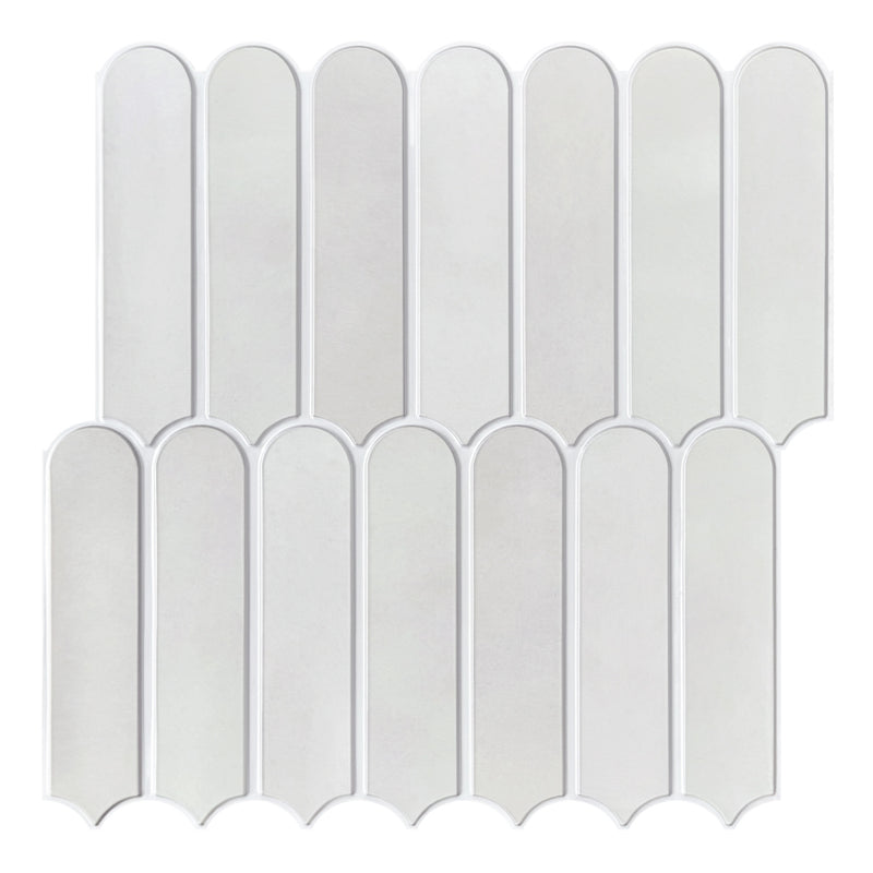 3D Mist Gray Fish Scale Peel and Stick Wall Tile