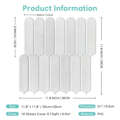 3D Peel and Stick Wall Tile Sample (1 Sheet)