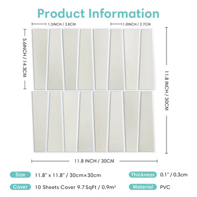 3D Peel and Stick Wall Tile Sample (1 Sheet)