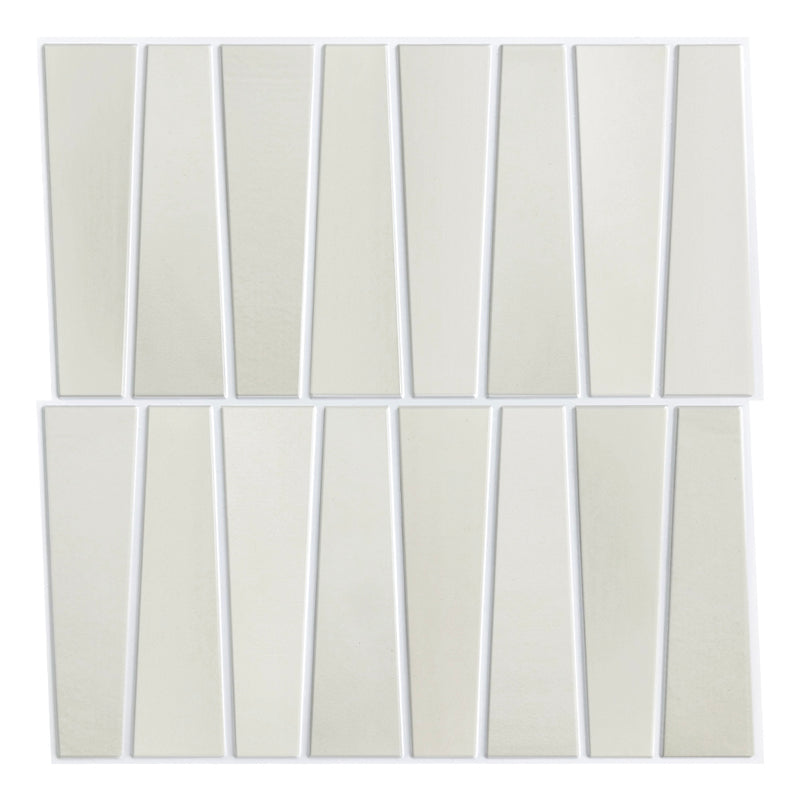 3D Trapezoid Creme Peel and Stick Wall Tile