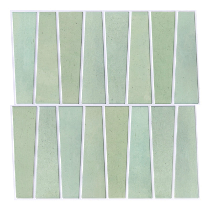 3D Trapezoid Light Green Peel and Stick Wall Tile