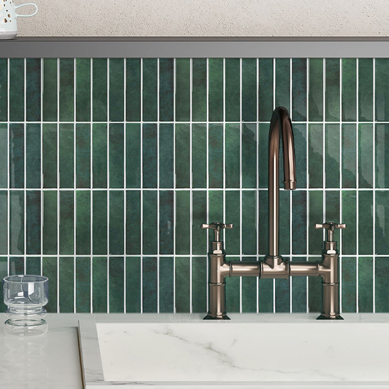 Forest Green Linear Peel and Stick Backsplash Tile