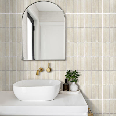 3D Light Color Vintage Linear Mosaic Peel and Stick Wall Tile