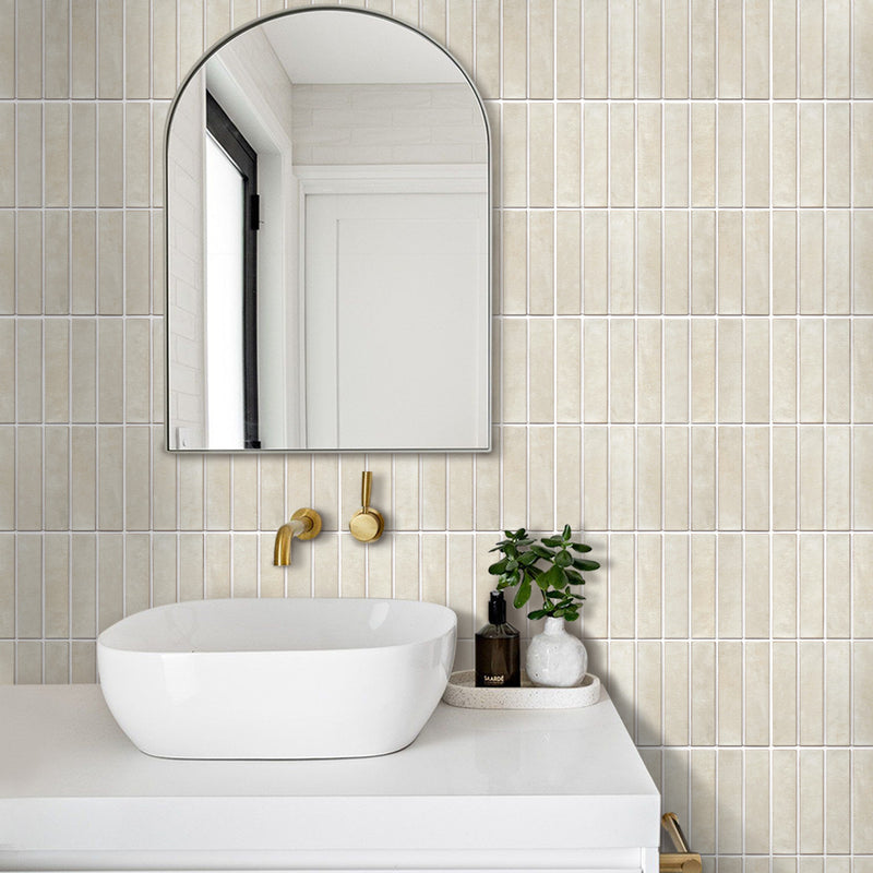 3D Light Color Vintage Linear Mosaic Peel and Stick Wall Tile