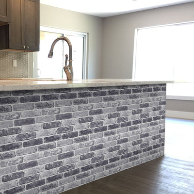 3D Limewashed Brick Peel and Stick Wall Tile