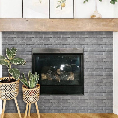 3D Natural Grey Faux Brick Peel and Stick Wall Tile