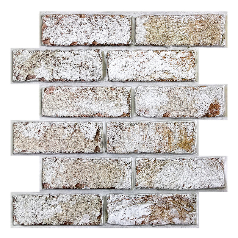 3D Rust Red Brick Peel and Stick Wall Tile