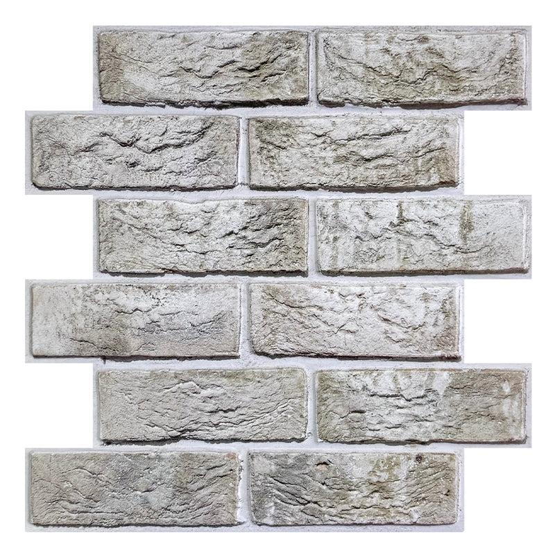 3D Distressed Brick Peel and Stick Wall Tile