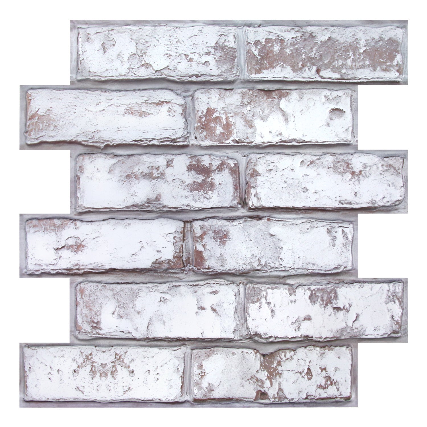 3D Rustic Whitewash Brick Peel and Stick Wall Tile